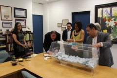 Izq. a derecha Priscila Femat, Lic. Tomás Lozano, Juan Manuel Ramírez, Berenice Pacheco, C.P. Humberto Lezama